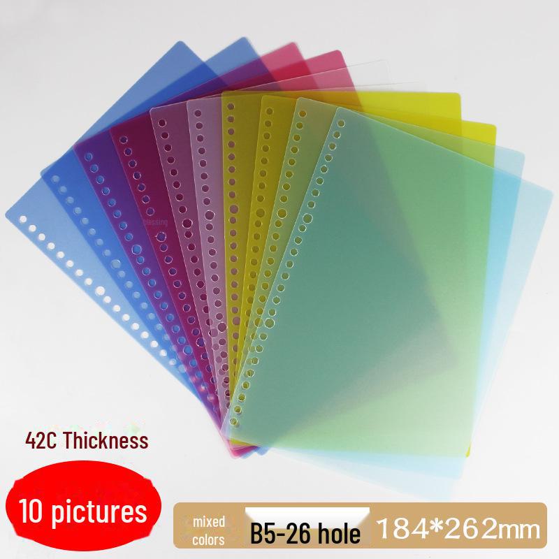5-Pack Frosted A4 Detachable DIY Loose-Leaf Book with Colored Cover, A5/B5 Opening Ring Hole Folder