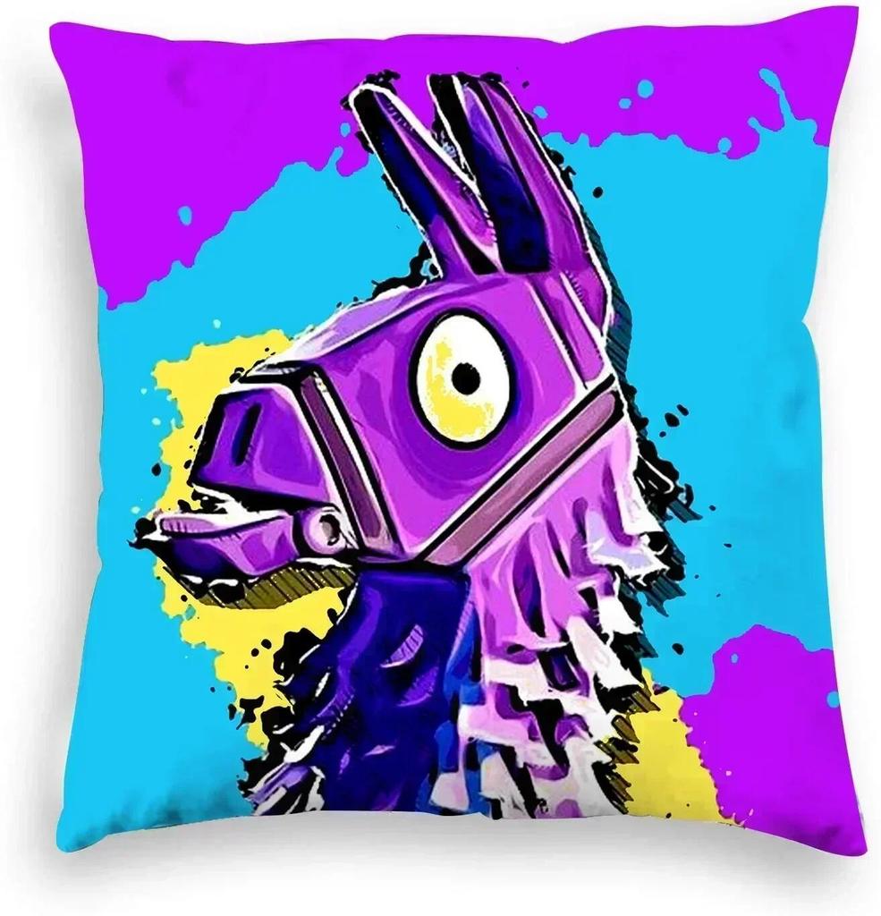 Fortnite Cushion Cover Plush Anime Pillowcase Plush Pillow Cases Home Decoration Pillow Cover for Sofa Bed Chair Living Room