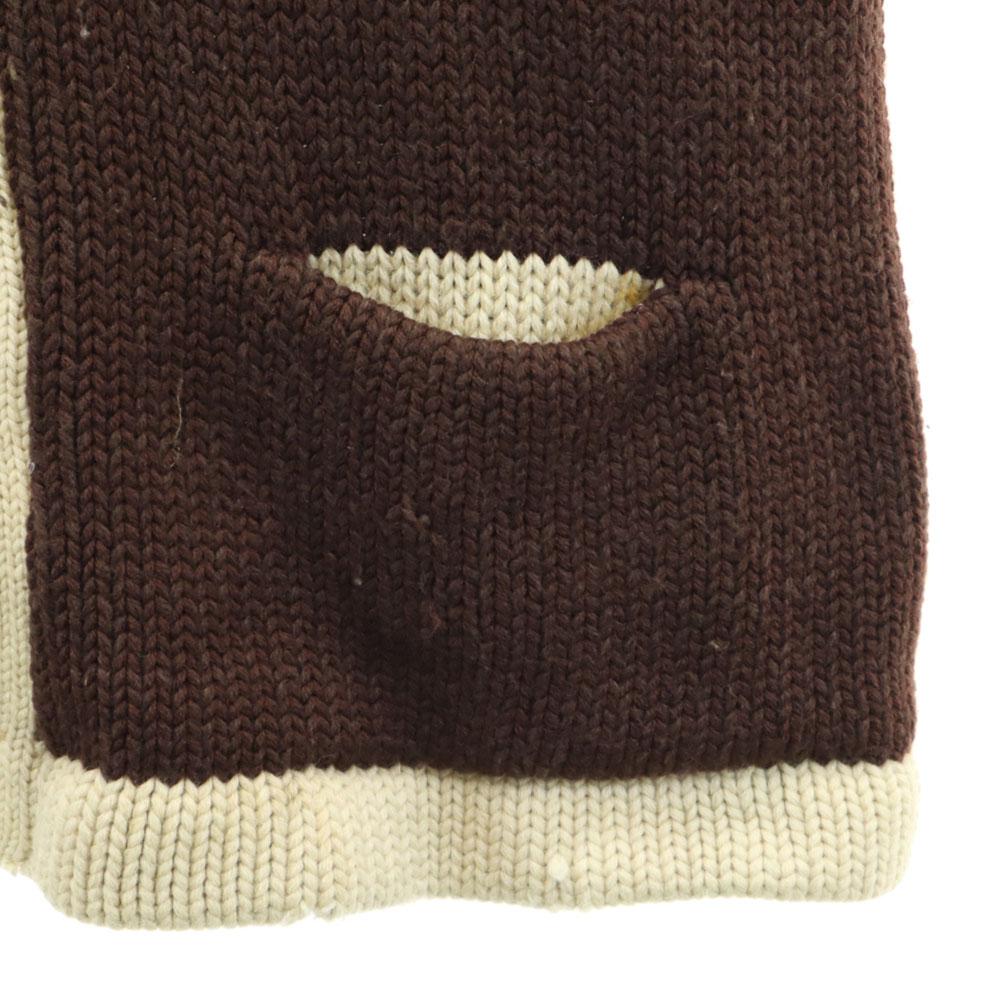 BUCKY WARREN 60s Vintage Long Sleeve Lettered Cardigan Two-tone Color Men's Used