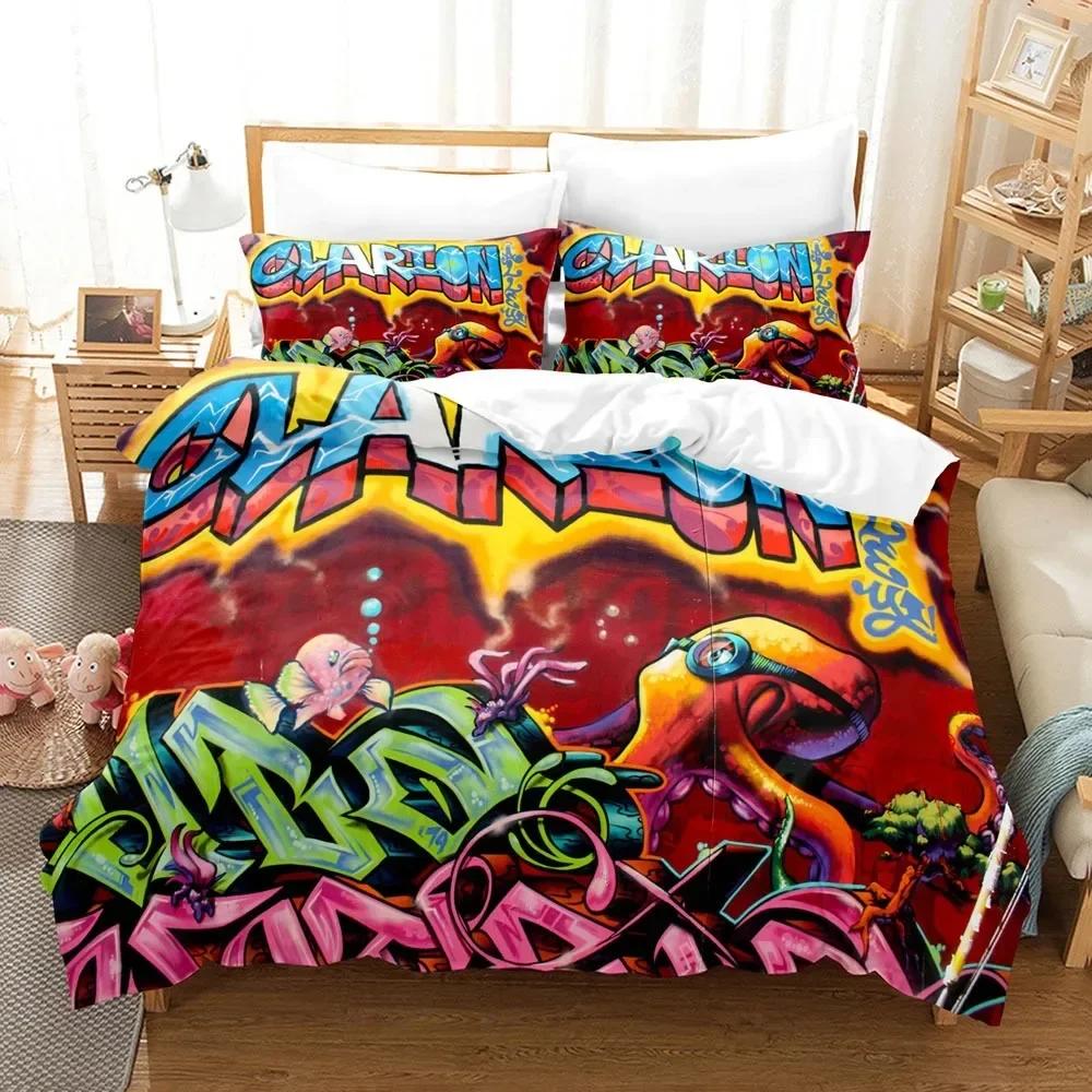

Hippie Graffiti Comfortable Duvet Quilt Cover Pillowcase Bedding Set Children Bedroom Decoration Home Textile 70x133cm