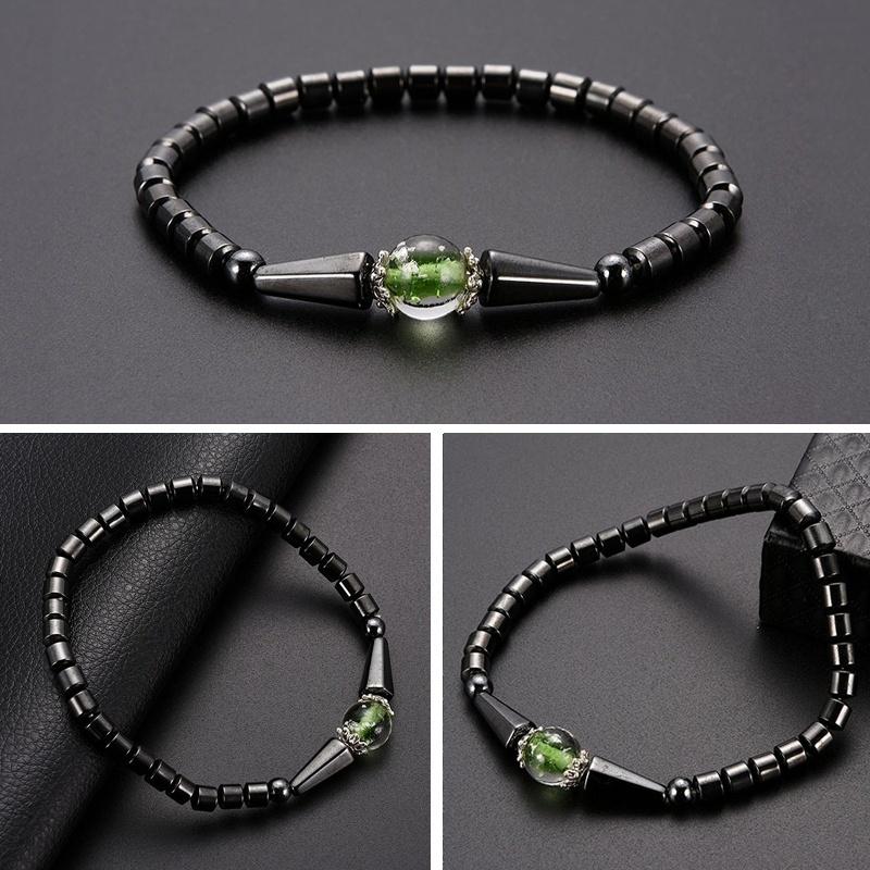 Kolorowe hematytowe magnesy energetyczne bransoletka Anklet kobiety kolorowy kamień terapia magnetyczna bransoletka opieki zdrowotnej urok biżuterii