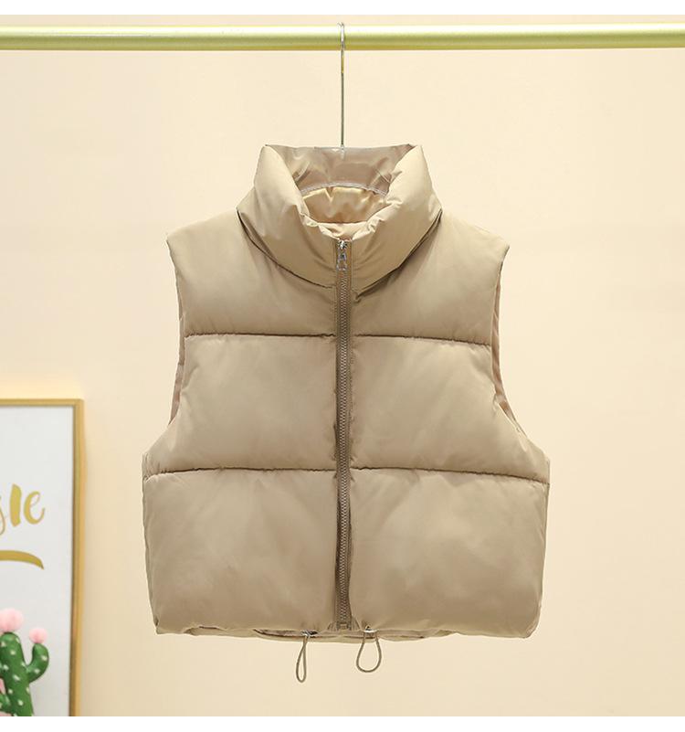 Vest women's slim short new fashion trend stand-up collar vest versatile vest jacket