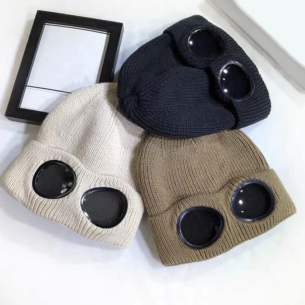 Fun Skull Hat Knit Hat with Decorative Goggles Hat Pullover Unisex Hat Skull Caps 2000s for Outdoor Activity