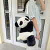 Cute Plush Panda Shoulder Bag For Women Students Soft Fluffy Crossbody Purse Versatile Fashionable Small Handbag