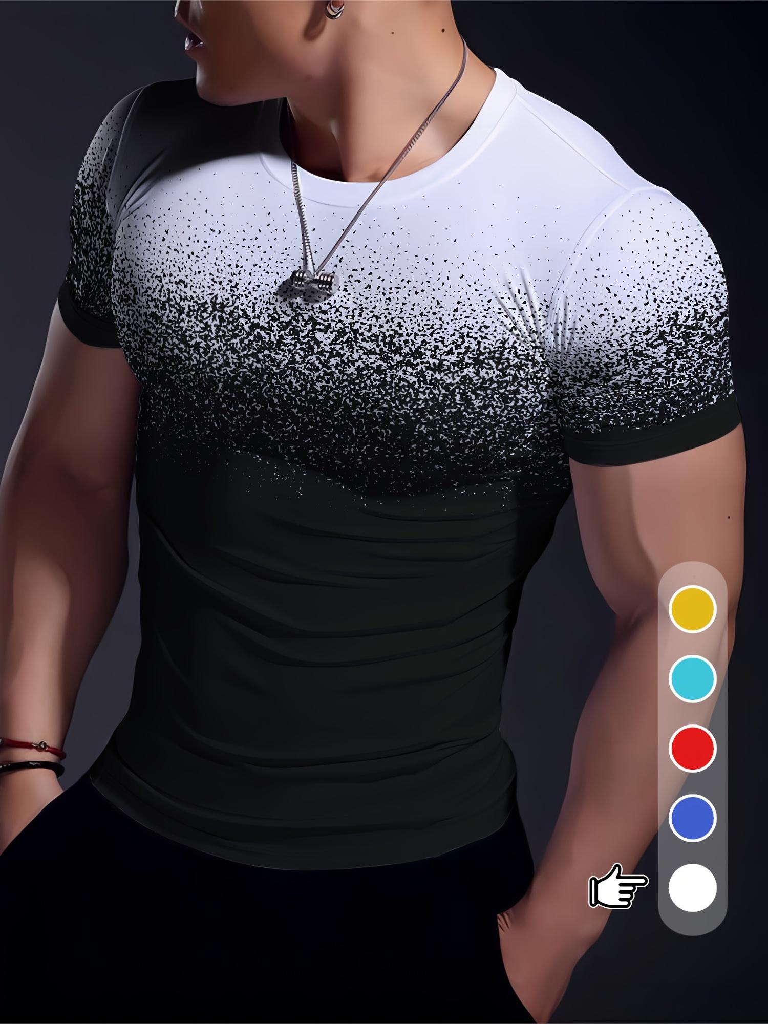 Men s High-Elasticity Gradient Sports Tee - Quick-Dry. Geo M дубильная кора