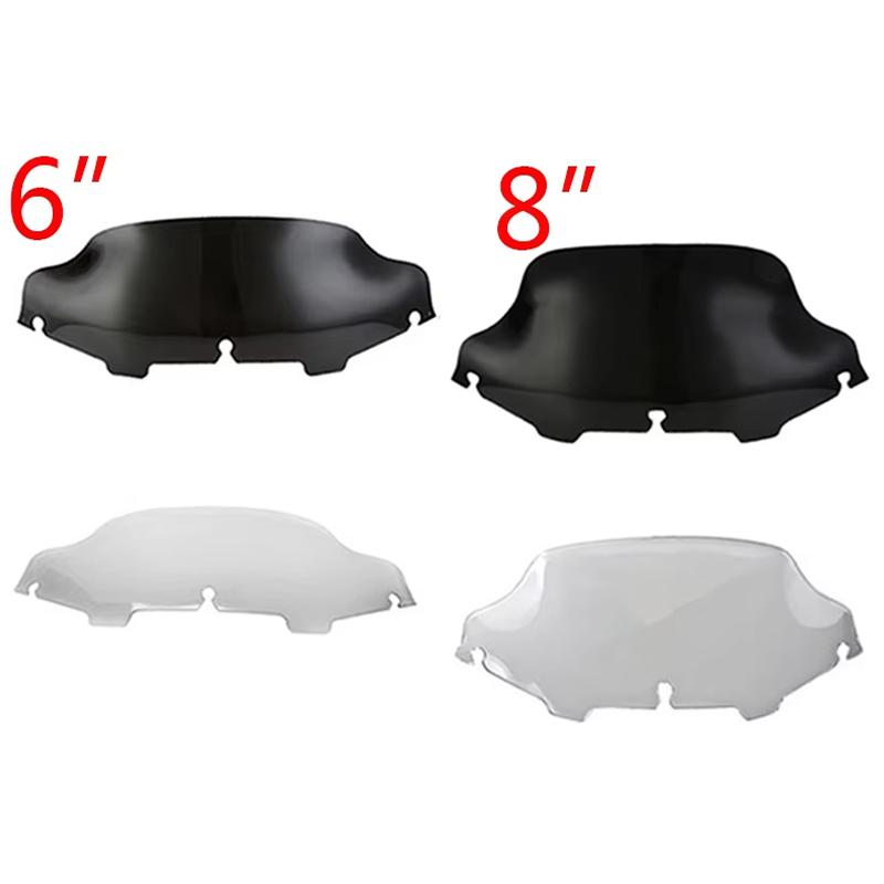 6" 8" Motorcycle Windshield Upper Fairing Windscreen Cover For Harley Touring Street Electra Glide Ultra Classic FLHTK 1996-2013