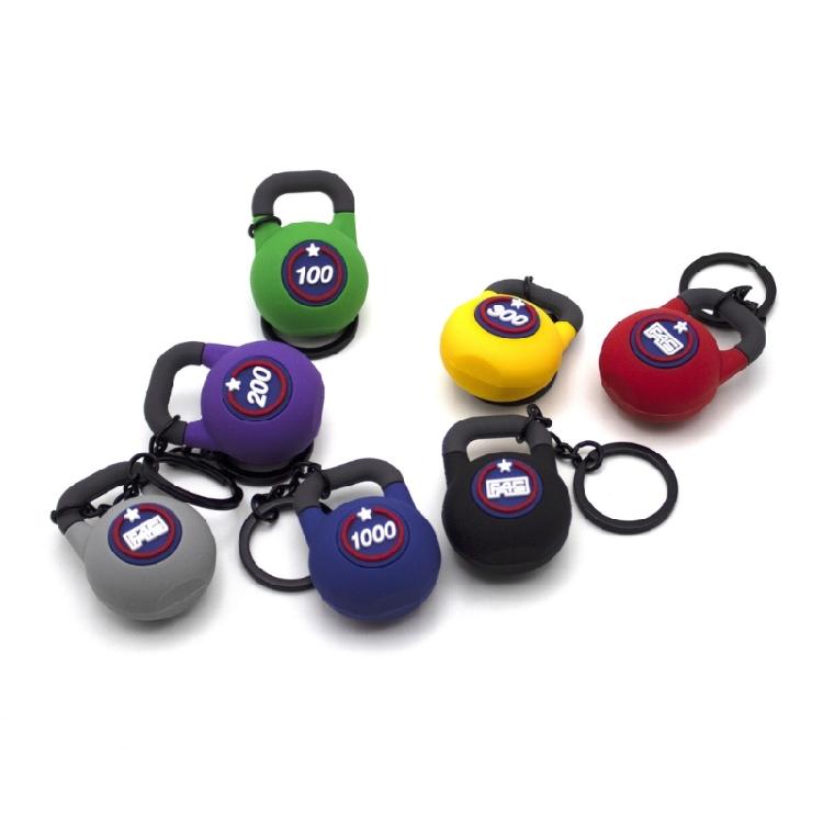Fashionable Mini Kettlebell Keychain Sturdy Rubber Backpack Charm Lightweight Key Holder For Outdoor Use