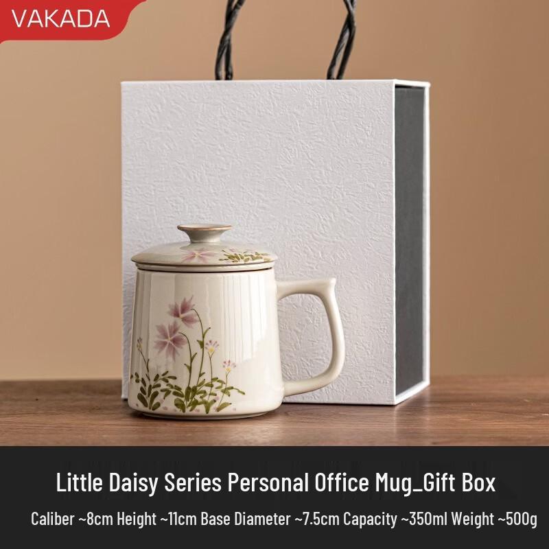 VAKADA Ceramic Tea Infuser Mug with Lid