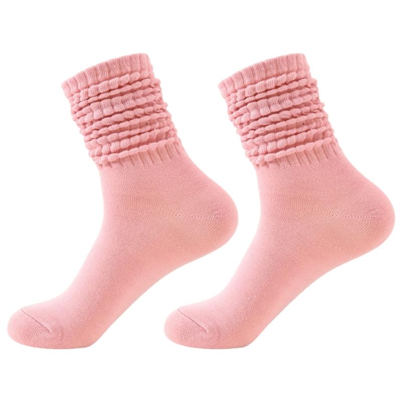 Slouch Socks for Women,Ribbed Knit Scrunch Socks Soft Scrunch Socks Slouchy Socks розовый