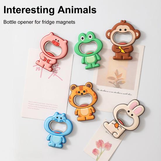 Magnetic Bottle Opener Pig Monkey Rabbit Shape Stainless Steel Opener Beer Cap Remover Fridge Decoration