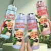 1PC Santa Claus Merry Christmas Pattern 750ml Color Plastic Sports Water Bottle Leakproof Flip Straw Lid Suitable for Sports Office Home Use