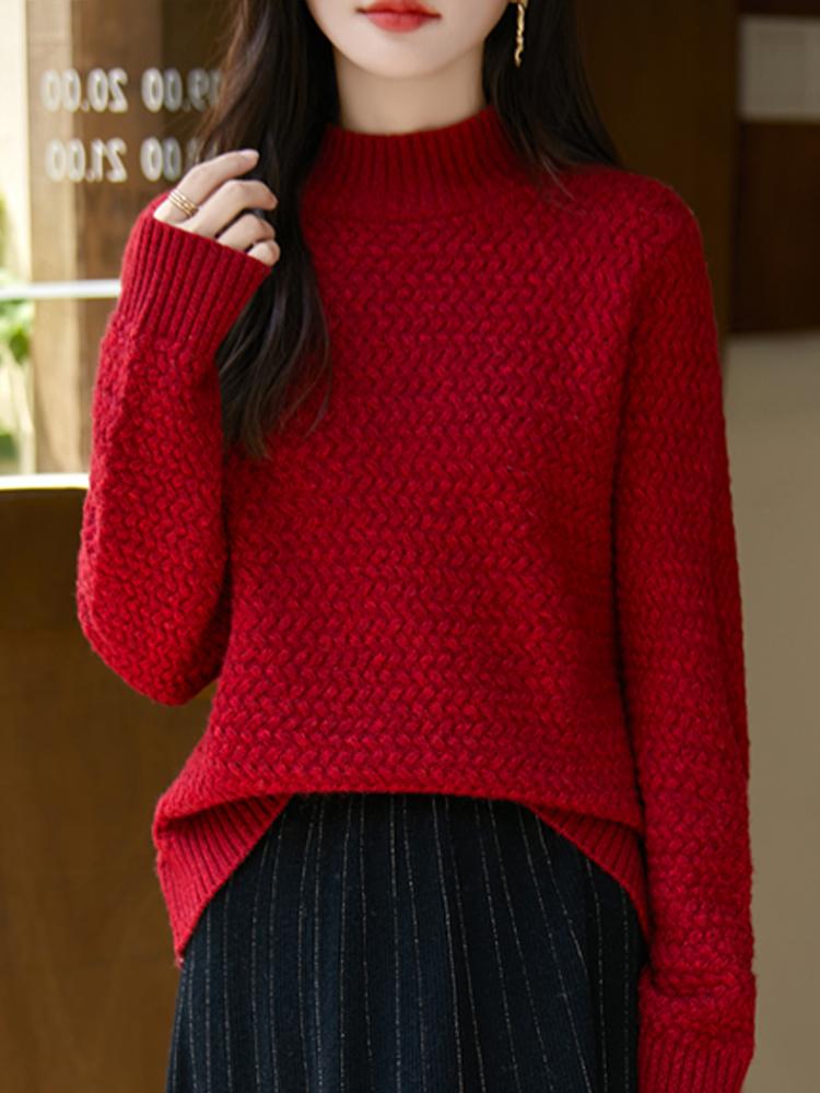 Pulover de damă din cașmir Qinghe cașmir 50% mătase 50% lână pulover din cașmir de toamnă și iarnă moale și calduroasă