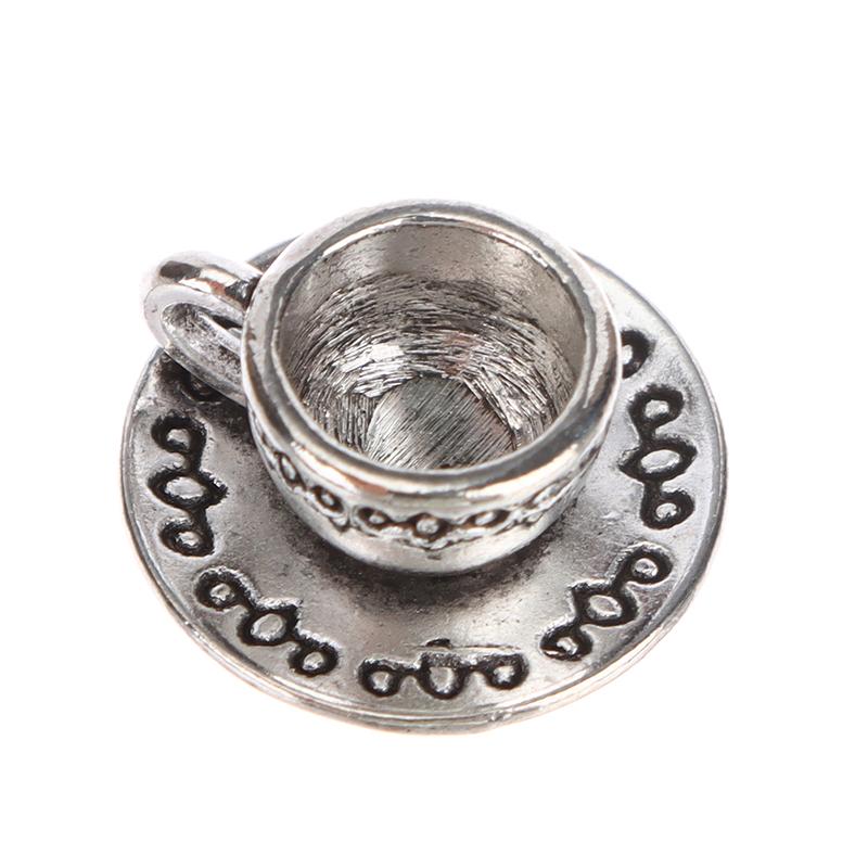 3Pcs 1:12 Dollhouse Miniture Teapot Cup Plate Toy Metal Tea Set Accessories