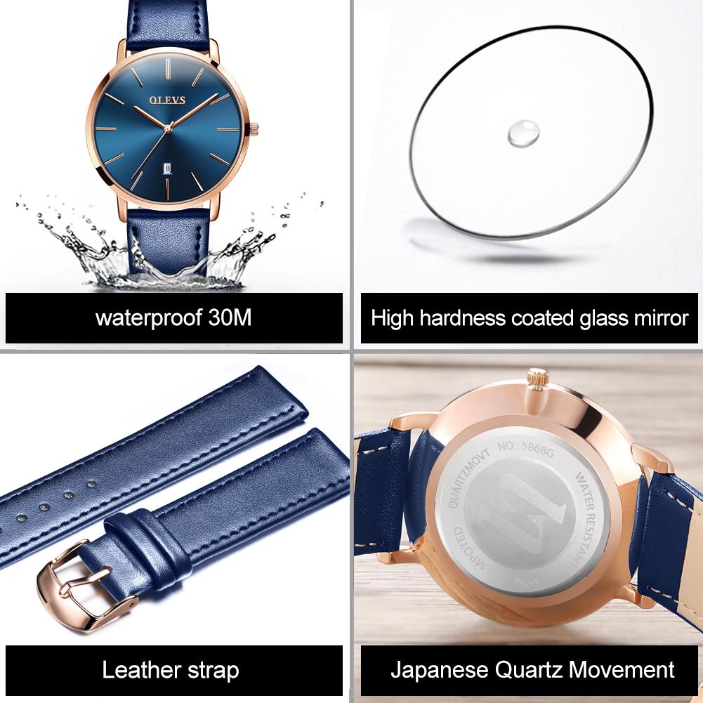 OLEVS 5869 Men's Watch Top Brand Luxury Waterproof Ultra Thin Date Clock Male Steel Strap Classic Quartz Watch Business Watches