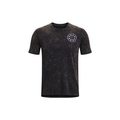 Letter Logo Print Crew Neck Short Sleeve T-Shirt Men Tops Black 1374228-001