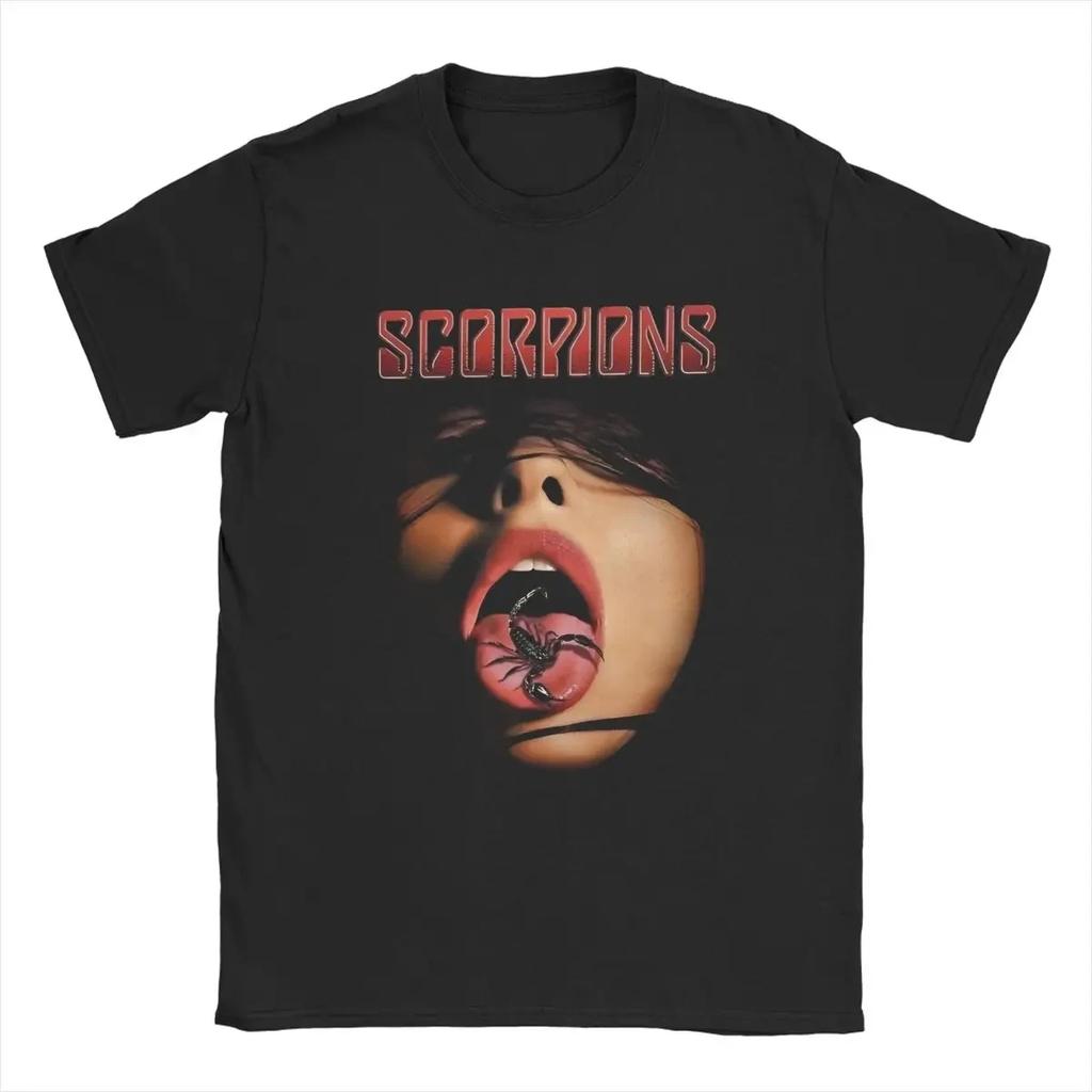 Men Scorpions Rock Band T Shirt Music Concert Tour Pure Cotton Merchandise Fashion Short Sleeve Crewneck Tee Unique TShirt