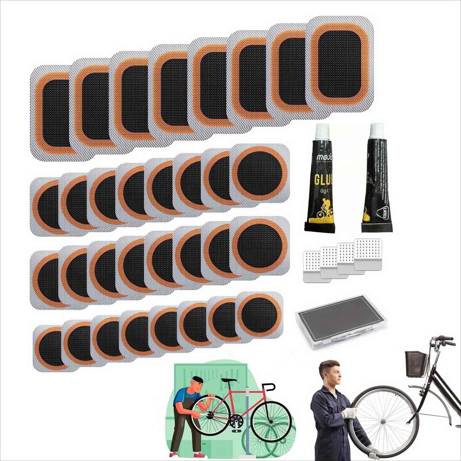 

Portable Bike & Motorcycle Tire Repair Kit - Puncture Patches, Rubber Cement, Storage Box - Emergency Inner Tube Fix