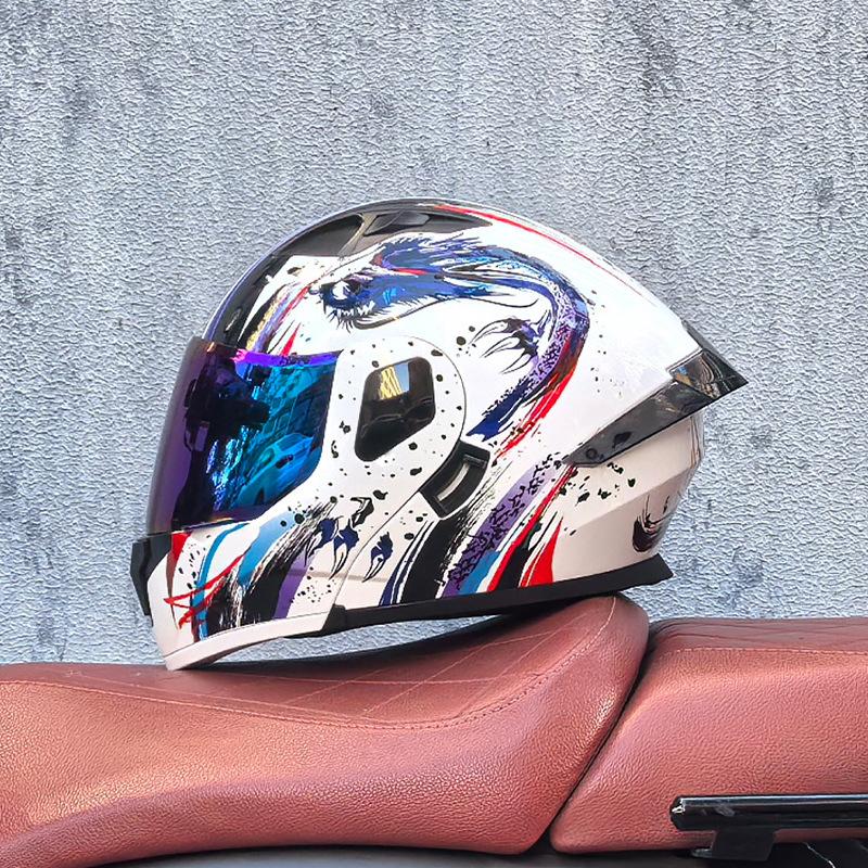 Small shell helmet peel-off helmet motorcycle helmet locomotive double lens men's and women's four-season motorcycle cruise helmet large