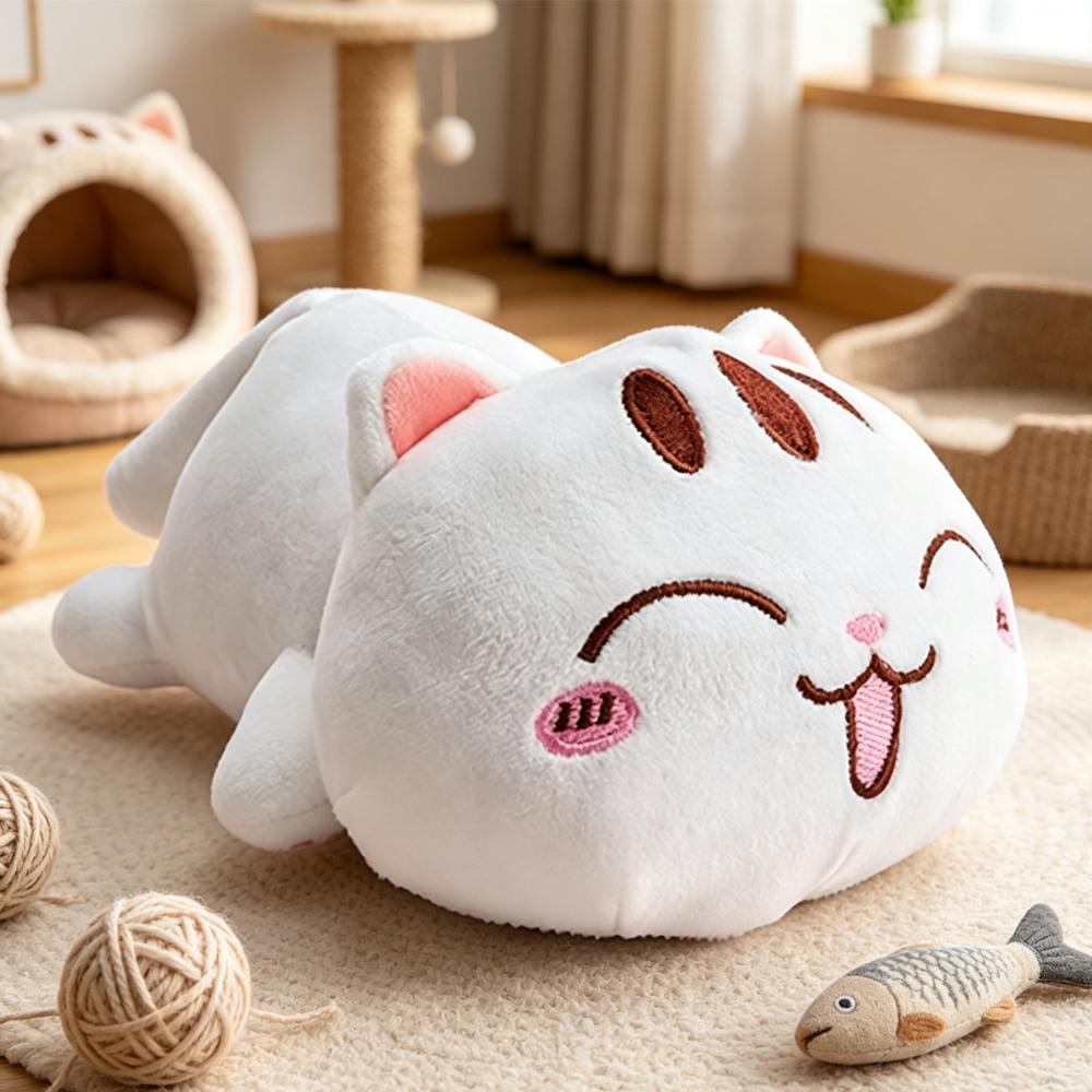 Kawaii Lying Cat Plush Toys Stuffed Cute Lazy Cat Dolls Lovely Animal Pillow Soft Cartoon Cushion Kids Birthday Gifts Home Decor