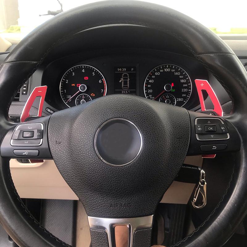 Auto Steering Wheel Dsg Shift Paddle Extension Shifters Sticker Fit For Volkswagen Tiguan Golf6 Mk6 Jetta Gti R20 R36 Cc Scirocco Eos