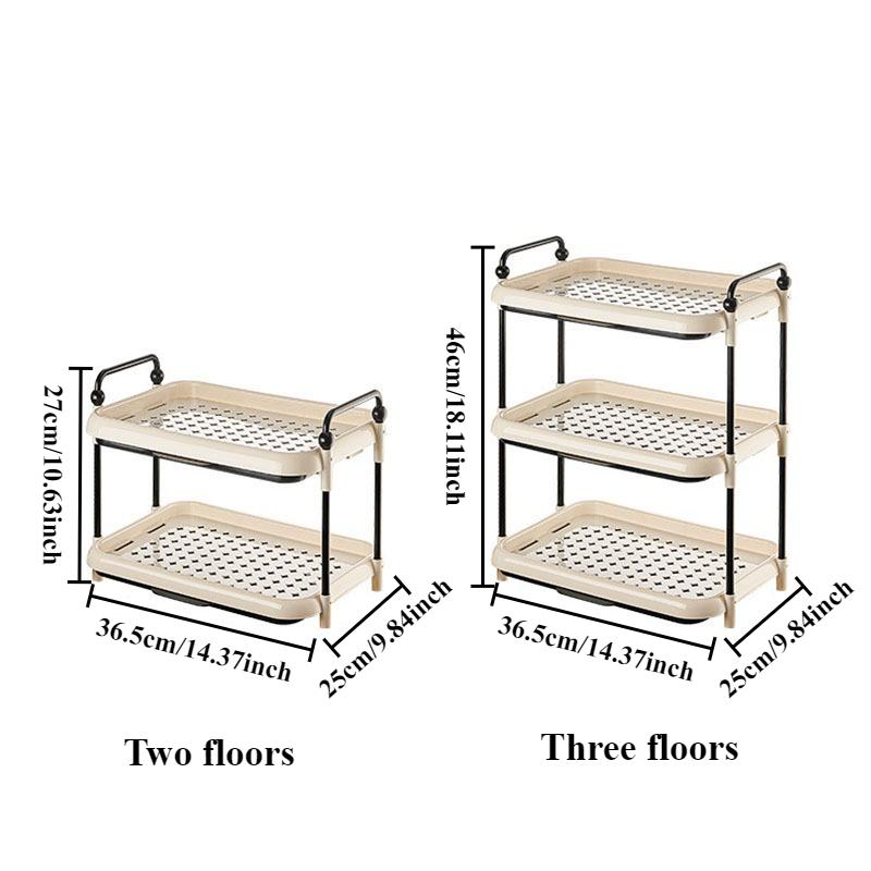 Multipurpose Cup Storage Rack 2 Tier Coffee Tea Cup Drying Organizer for Kitchen Bathroom Countertop with Drainage Tray Shelf