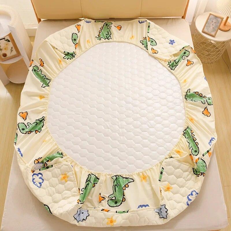 Waterproof Cartoon Elastic Fitted Sheet 160x200,Mattress Protector Cover,Mother Baby Grade,Pure Cotton Laminated Cotton Process