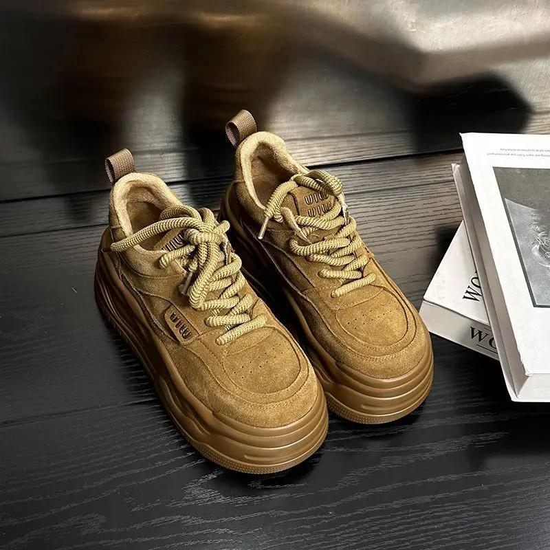 Fashion Retro Trendy Women Shoe New Fashion Women Casual Shoe Fashion Versatile Women Sport Shoe Comfort Height Increas Thick Sole Shoes