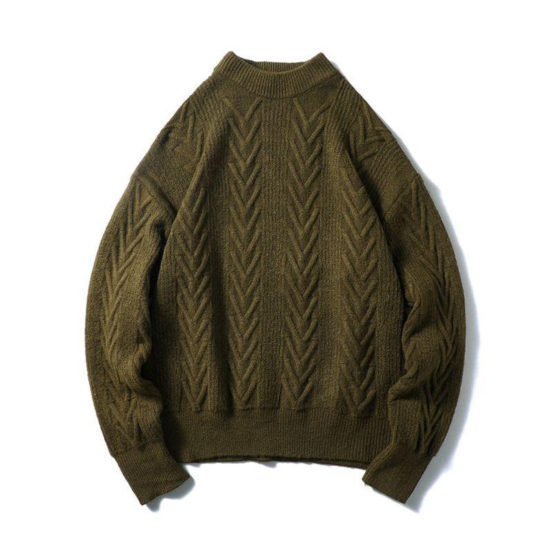 Japanese Retro Half-Turtleneck Sweater for Men, Autumn and Winter Inner Wear, Trendy Brand, High-Quality Export, Thickened Lazy-Style Knitwear Jacket