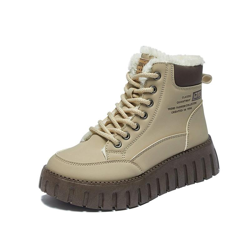 Warm High Top Short Boots Winter Style with Plush Thick Sole Casual Street Photography Trendy Women's Zapatos De Mujer
