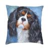 Cavalier King Charles Spaniel Luury Pillow Cover Home Decorative Dog Animal Cushions for Sofa Double Sided Print Chair CushionWhite,(2)