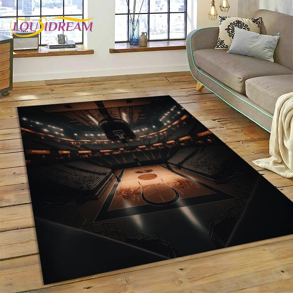 Lastest Basketball Court Frame Cartoon Rug Carpet for Living Room Bedroom Home Decor,Decoration for Sofa Doormat