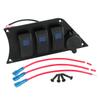 12-24V Blue LED Rocker Switch Panel with Dual USB Port for Racing Car RV