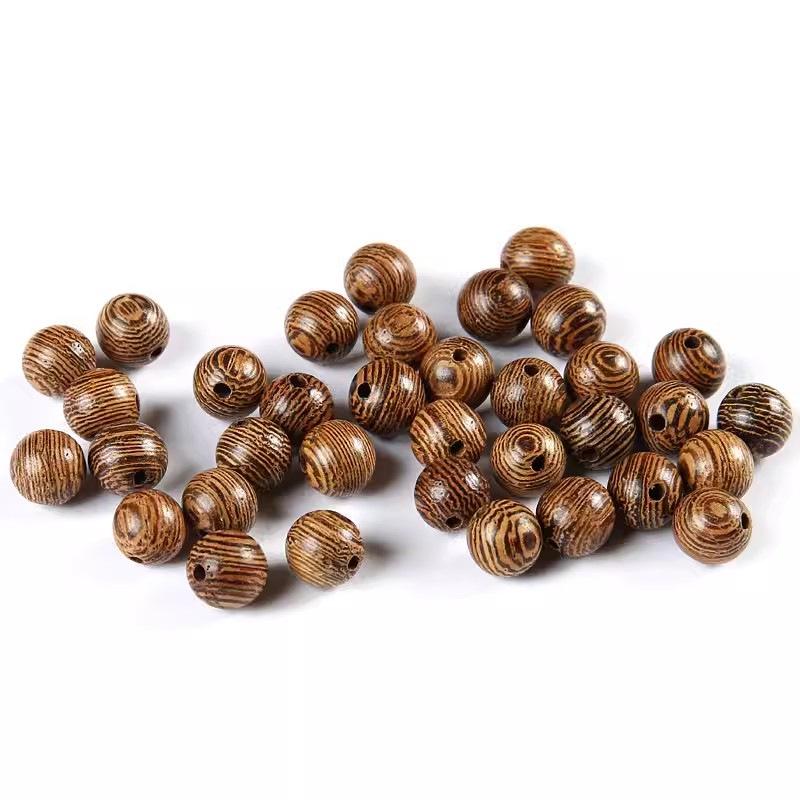 Přírodní dřevěné korálky: Kulaté dřevěné korálky z kuřecích křídel pro DIY buddhistické šperky a ručně vyráběné doplňky