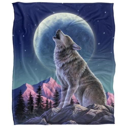 JQ Licensing Jlo Silky Howling Wolf Supersoft Blanket