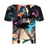 Moda Masculina Camiseta Masculina Estampada 3D Gola Redonda Manga Curta Tendência Street Wear