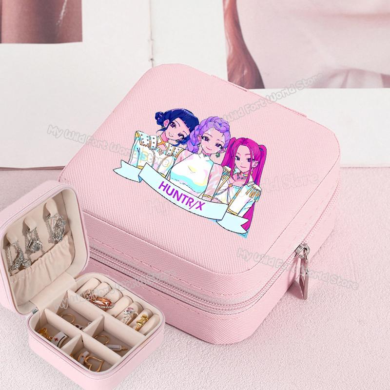 Wysokiej Jakości KPop Łowcy Demonów Pudełko na Biżuterię Organizer na Kolczyki, Naszyjniki, Pierścionki dla Kobiet Mini Organizer na Biżuterię Podróżny Pudełka Ekspozycyjne