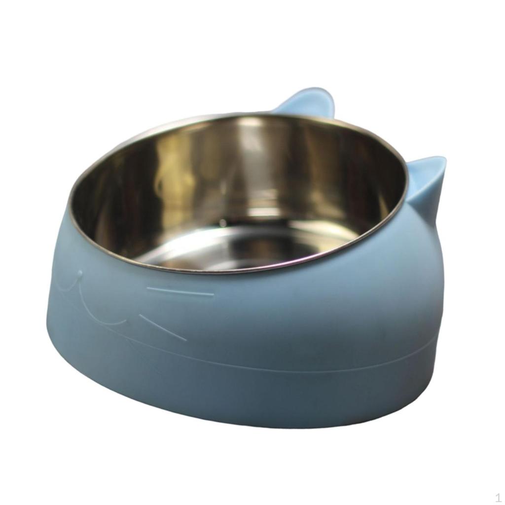 Raised Cat Bowl Anti Slip for Food Water Sleek Gift Pet Lover Sturdy Multiuse Stainless
