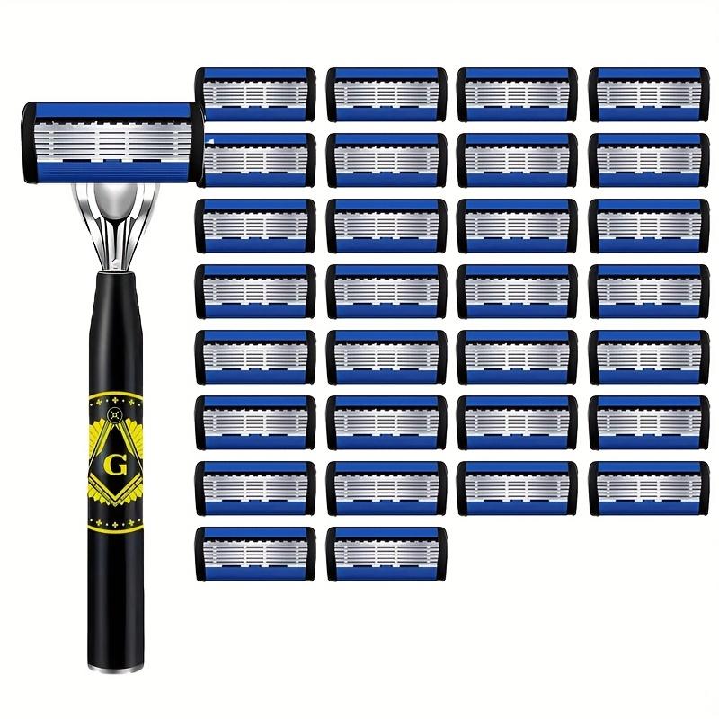 Six-layer Blades Minimize Irritation, Reusable Frame, Imported Blades, and Simple Head Interchange Options.