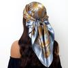 Fashion Square Silk Scarf Women Headband 90*90cm Print Neck Scarfs Office Hair Band Hand Kerchief Female Bandana Headwear