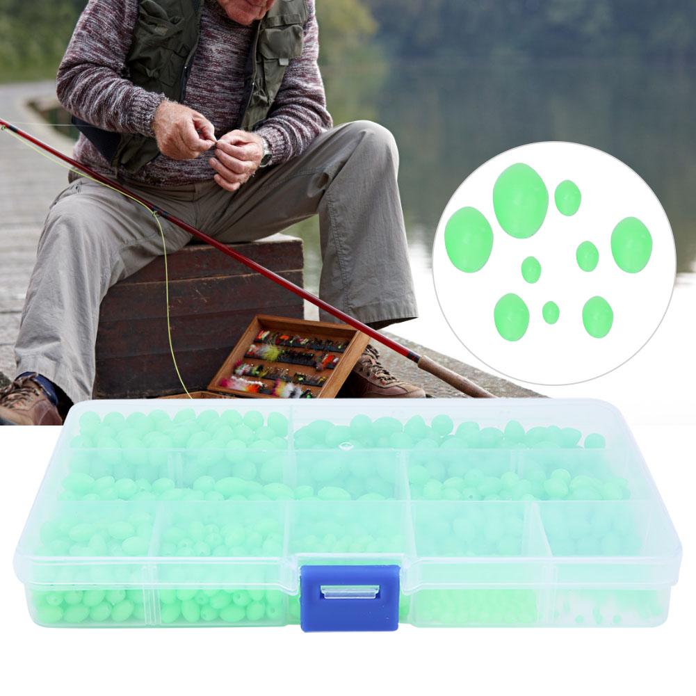 900 Pcs Multi Models Non Slip Luminous Fishing Beads Lures Tackle Tools for Saltwater Freshwater Kit