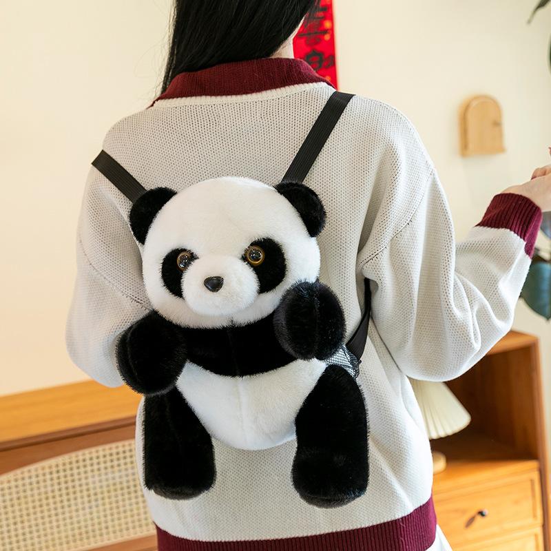 Cute National Treasure Giant Panda Plush Doll Backpack Doll Schoolbag Large Capacity Backpack Gift Souvenir