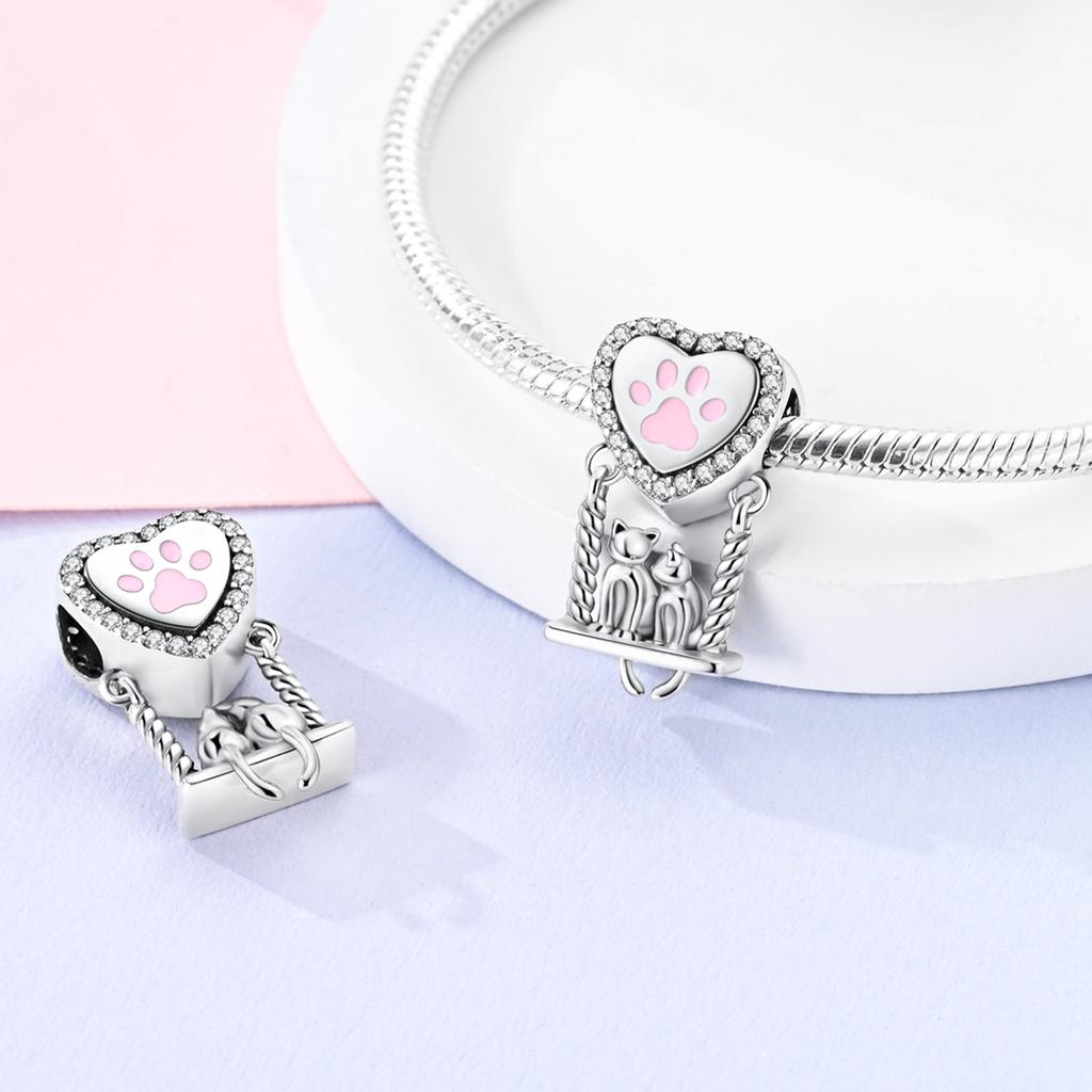 Copper Plated Cat Paw Rubik'S Cube Flower Charms Pendants Fit Original Bracelet Diy Fashion Jewelry