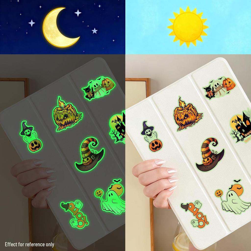 50 Halloween Classic Decoration Stickers: Funny, Waterproof for Suitcases, Speakers, Desktops