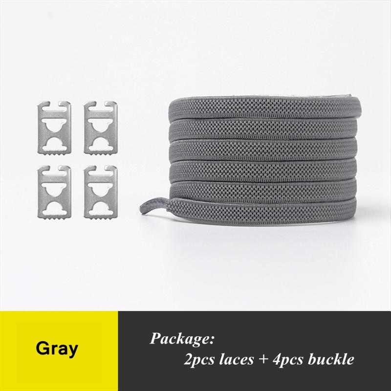 No Tie Shoelaces with Elastic and Stainless Steel Anchors Flat Shoe Laces For Sneakers Tieless Shoelace For All Adult Kid Shoes