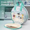 Embroidery Kit Organizer Bag Multi-Layer Oxford Craft Storage for Cross Stitch Threads Sewing Accessories Hoops Needlework Tools
