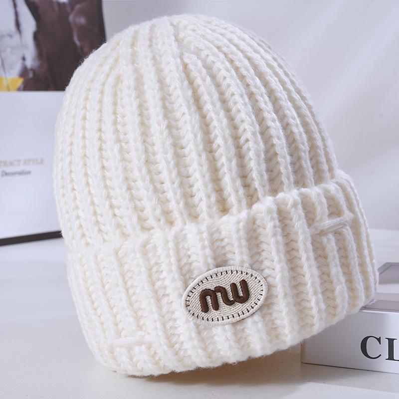 

Женская зимняя теплая вязаная шапка в корейском стиле, универсальная, для большого обхвата головы, подчеркивающая лицо маленьким, ветрозащитная, с защитой ушей, шерстяная шапка