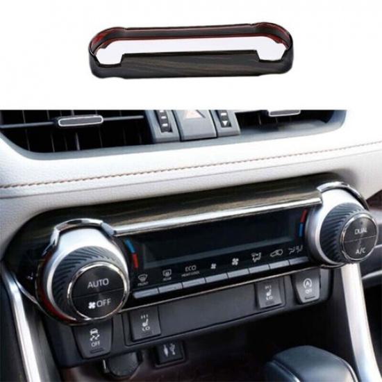 Panel Decor Wood Grain Console AC Switch Control Black For - Toyota RAV4