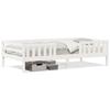 VidaXL Cadre de lit blanc 90x200 cm bois de pin massif, meuble de chambre à coucher, sommier, lit en bois, lit, lit simple 846974