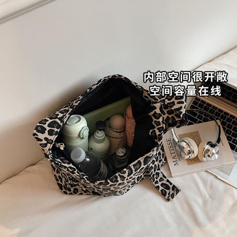 Fashi Leopardenmuster Schultertaschen für Damen Große Kapazität Damen Verstellbare Umhängetasche Retro Tragbare Damen Tote Handtasche