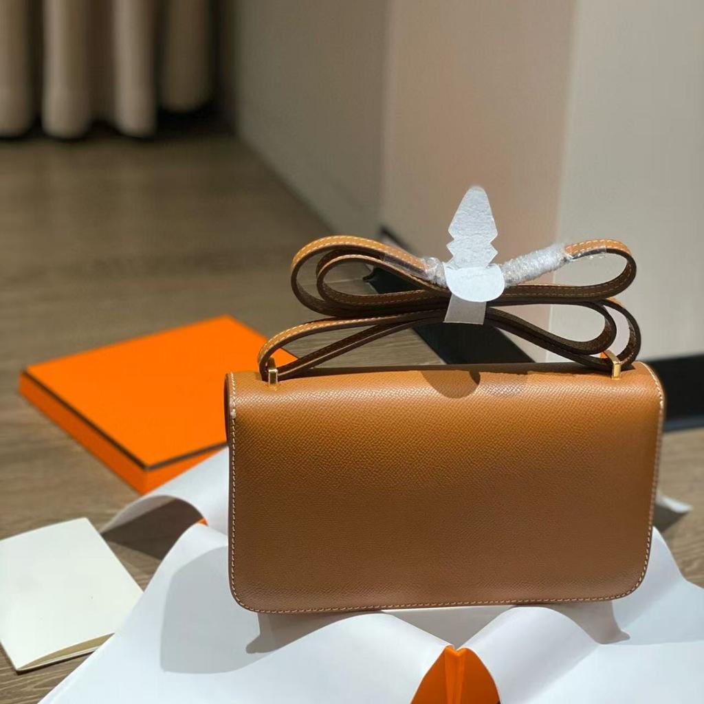 Ep Palmprint Top Layer Cowhide Horizontal Plate Light Luxury Style Single-shoulder Crossbody Women's Bag